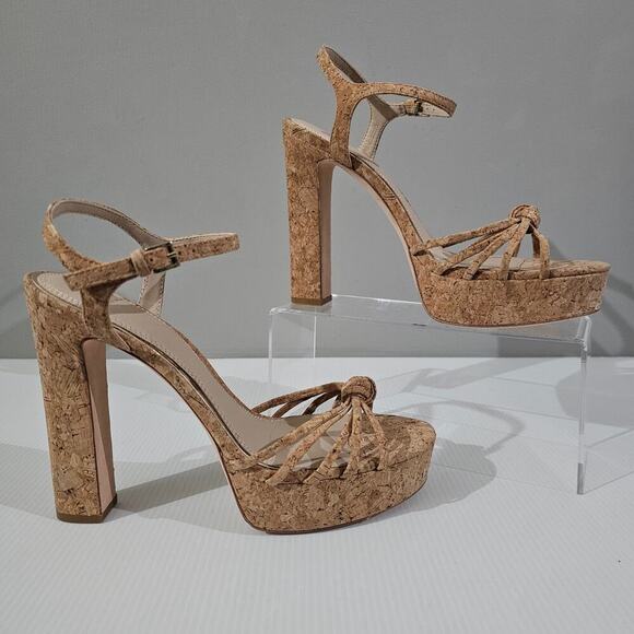 NEW Paige Candice Platform Womens Size 10 Cork Sandal Strappy Block High Heel - Picture 3 of 13